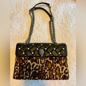 Kurt Geiger, Leather Leopard Medium Kensington Bag.
